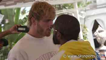 Floyd feisty in face-off | Logan Paul towers taller