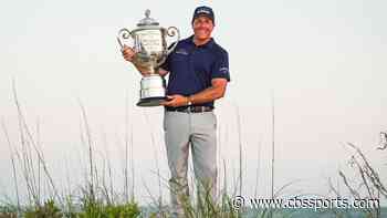 LOOK: Phil Mickelson drinks wine from Wanamaker Trophy after PGA Championship win
