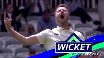England v New Zealand: England's Ollie Robinson bowls Tom Latham
