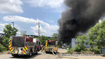 Plume Of Smoke Billows From Trailer On Fire In Lawrenceville