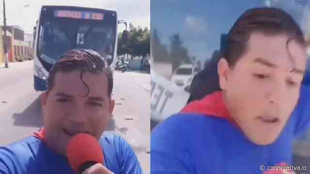 "Superman" brasileño quiso frenar un bus con la mano y terminó atropellado
