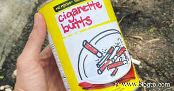 Someone in Toronto solved the problem of all the cigarette butts outside of a Tim Hortons - blogTO