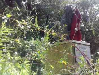 La statua del cane Snoopy circondata da erba e sterpaglie (Foto) - Livorno Press