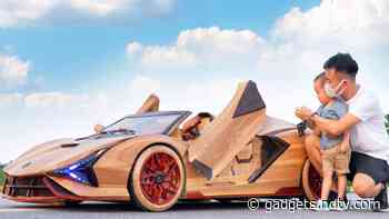 This Father Built a Wooden Electric Lamborghini for His Son. It Looks Original and Runs Just Fine