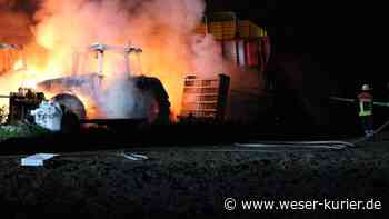 Feuer zerstört Trecker in Lilienthal-Frankenburg - WESER-KURIER - WESER-KURIER