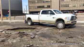 Sinkhole in Saskatoon's downtown under repair | CTV News - CTV News Saskatoon