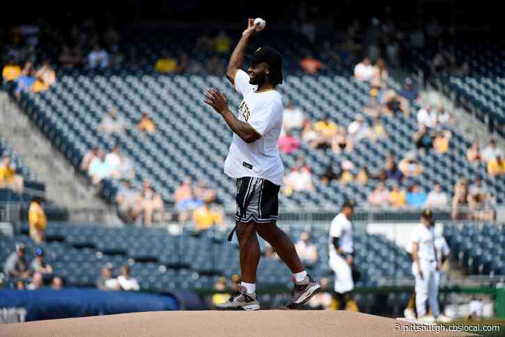 Najee Harris Throws Out First Pitch At PNC Park Before Pittsburgh Pirates Vs. Miami Marlins Game