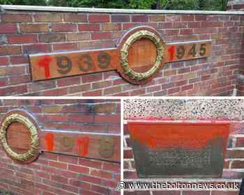 War memorial vandalised by 'group of youths' in Farnworth