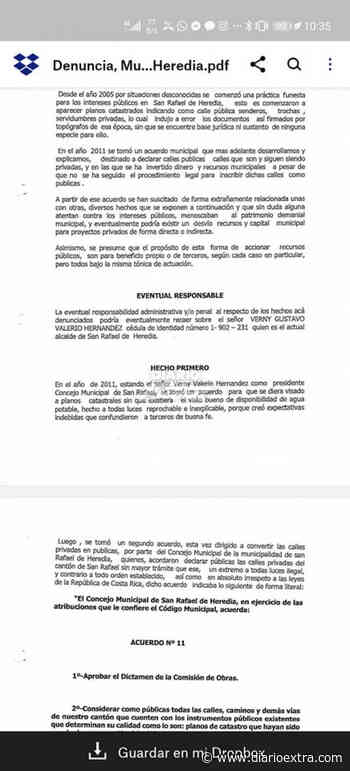 Nueva Denuncia para alcalde de San Rafael de Heredia ante Contraloría - Diario Extra Costa Rica
