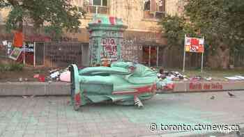 Ryerson statue pulled down after Toronto demonstration