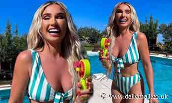 Billie Faiers Flaunts Her Incredible Physique In Striped Green Bikini While Soaking Up Portugal