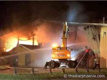 Overnight fire destroys Meadow Lake arena, RCMP investigating