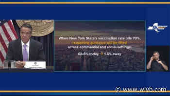 Cuomo: Remaining COVID restrictions to be lifted once state hits 70% vaccination rate