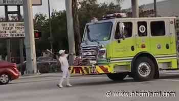 Video Shows Man Busting Miami-Dade Fire Truck Windshield With Baseball Bat