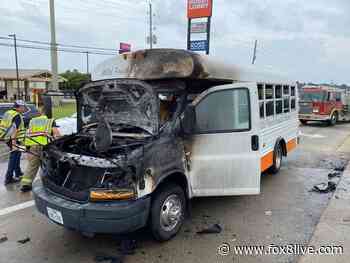 Church bus from south of Houston catches fire on way to Arkansas for camp; kids evacuated safely - FOX 8 Live WVUE