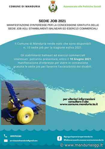 MANDURIA - Anche quest'anno il Comune di Manduria mette a disposizione 10 sedie job - ManduriaOggi