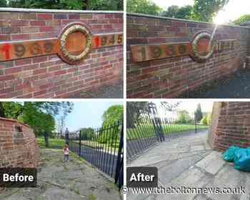 Farnworth Park: War memorial restored after acts of vandalism