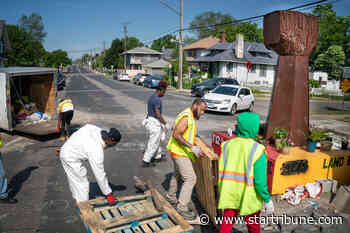 Crews clear barriers to George Floyd Square for second time