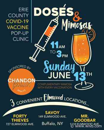 Erie County Department of Health and 3 Elmwood restaurants offering "Doses and Mimosas" COVID-19 vaccination event this Sunday