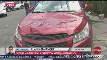 Se registra choque múltiple en carretera México-Cuernavaca - Noticieros Televisa