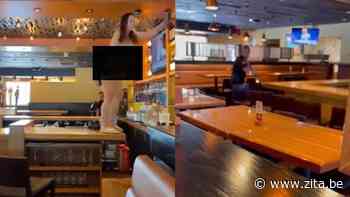 Poedelnaakte dame gaat VOLLEDIG door het lint in restaurant. Politie grijpt in! (video) - Zita.be