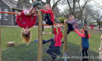 Delighted Angus pupils thank builders for ‘generous’ cash donation which helped install new play park - The Courier
