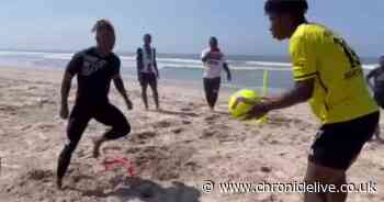 Toon favourite in beach training following Newcastle United release
