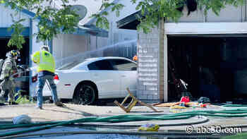 Firefighters battling garage fire in northwest Fresno