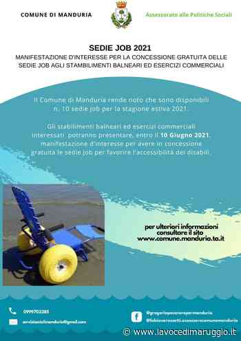 MANDURIA – Concessione di 10 sedie JOB • La Voce di Maruggio - La Voce di Maruggio
