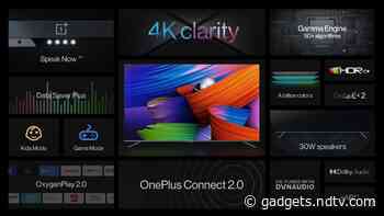 OnePlus TV U1S Series With 4K Resolution, 30W Speakers, Android TV 10 Launched in India