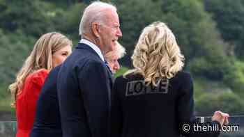 Jill Biden wears 'LOVE' jacket 'to bring unity' to meeting with Boris Johnson
