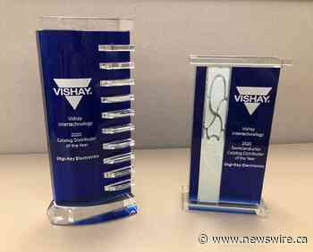 Digi-Key Electronics Named Vishay North America Catalog Distributor of the Year and Catalog Semiconductor Distributor of the Year