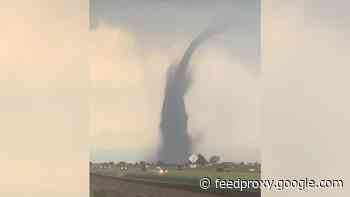 A tornado touching down in Colorado’s Weld County