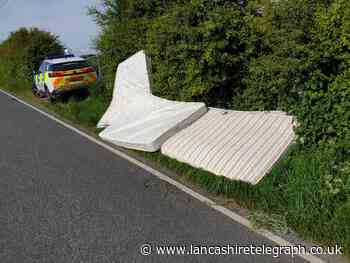 Four mattresses 'disgracefully dumped' at side of road causing obstruction to carriageway