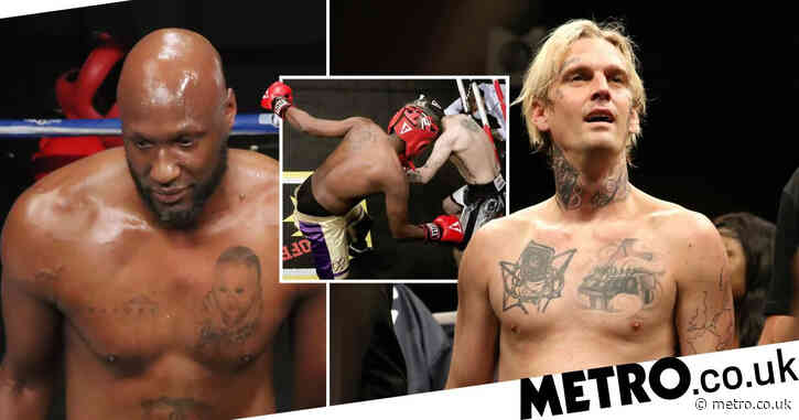 Lamar Odom knocks out Aaron Carter in bizarre celebrity boxing match refereed by Chuck Liddell