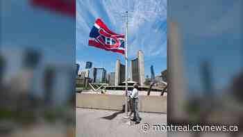 Habs flag flies proudly over Toronto city hall as mayor makes good on bet - CTV News Montreal