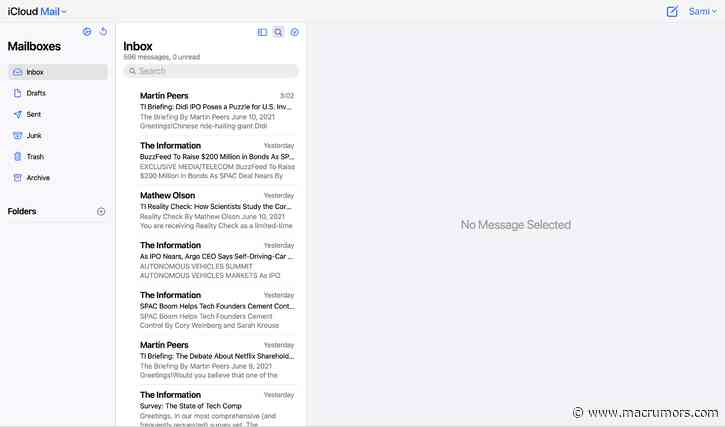 Apple Working on Redesigned iCloud Mail for Web