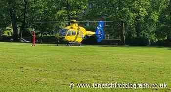 Air ambulance lands at Rhyddings Park