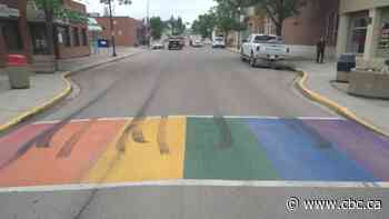 Swift Current rainbow crosswalk is damaged yearly, Pride group says after latest vandalism