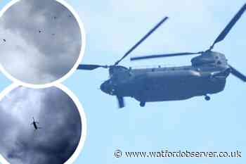 Why was a Chinook helicopter flying over Watford?