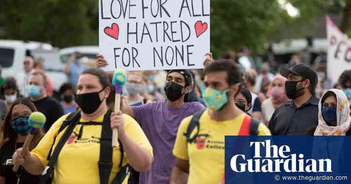 Thousands march in support of Muslim family killed in Canada truck attack – video