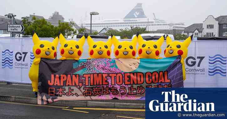 Pikachus, politicians and pollution art: how activists are protesting at the G7 summit – video