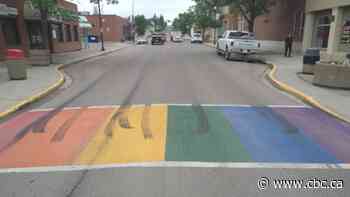 Swift Current rainbow crosswalk is damaged yearly, Pride group says after latest vandalism - CBC.ca
