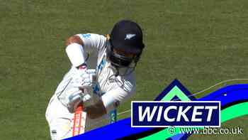 England v New Zealand: Stuart Broad removes Ajaz Patel as visitors finish 388 all out