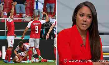 Alex Scott reduced to TEARS following Christian Eriksen's collapse in Denmark's Euro 2020 match - Daily Mail
