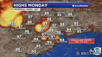 Houston Weather: Near record heat Monday, monitoring tropical low in the Gulf - KTRK-TV