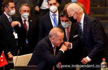 Biden shares awkward fist-bump with Turkey’s Erdogan at NATO summit