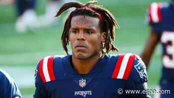 QB Newton practicing with Pats after hand injury