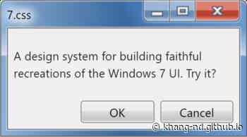 7.css - A CSS framework for recreating Windows 7 UI