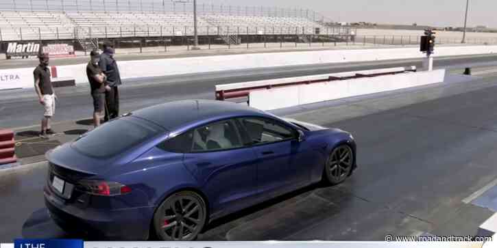Watch Jay Leno Set a Production Quarter-Mile Record in a Tesla Model S Plaid - RoadandTrack.com